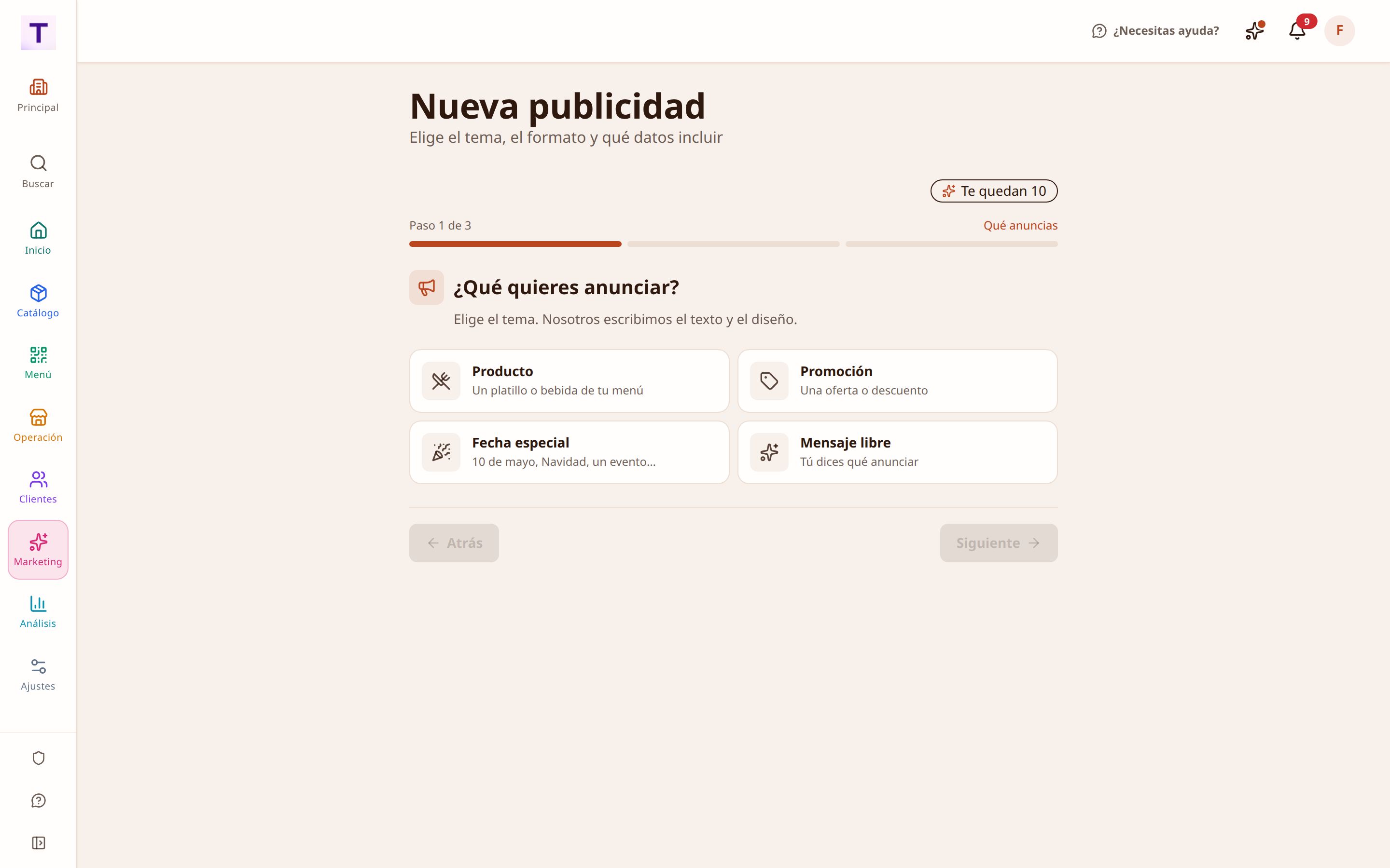 Creación de una publicidad con IA: el platillo, la ocasión y el formato de la pieza
