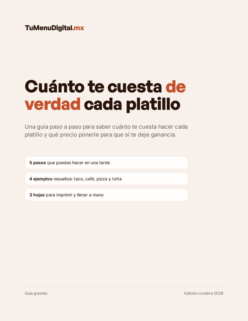 Portada de la guía Cuánto te cuesta de verdad cada platillo